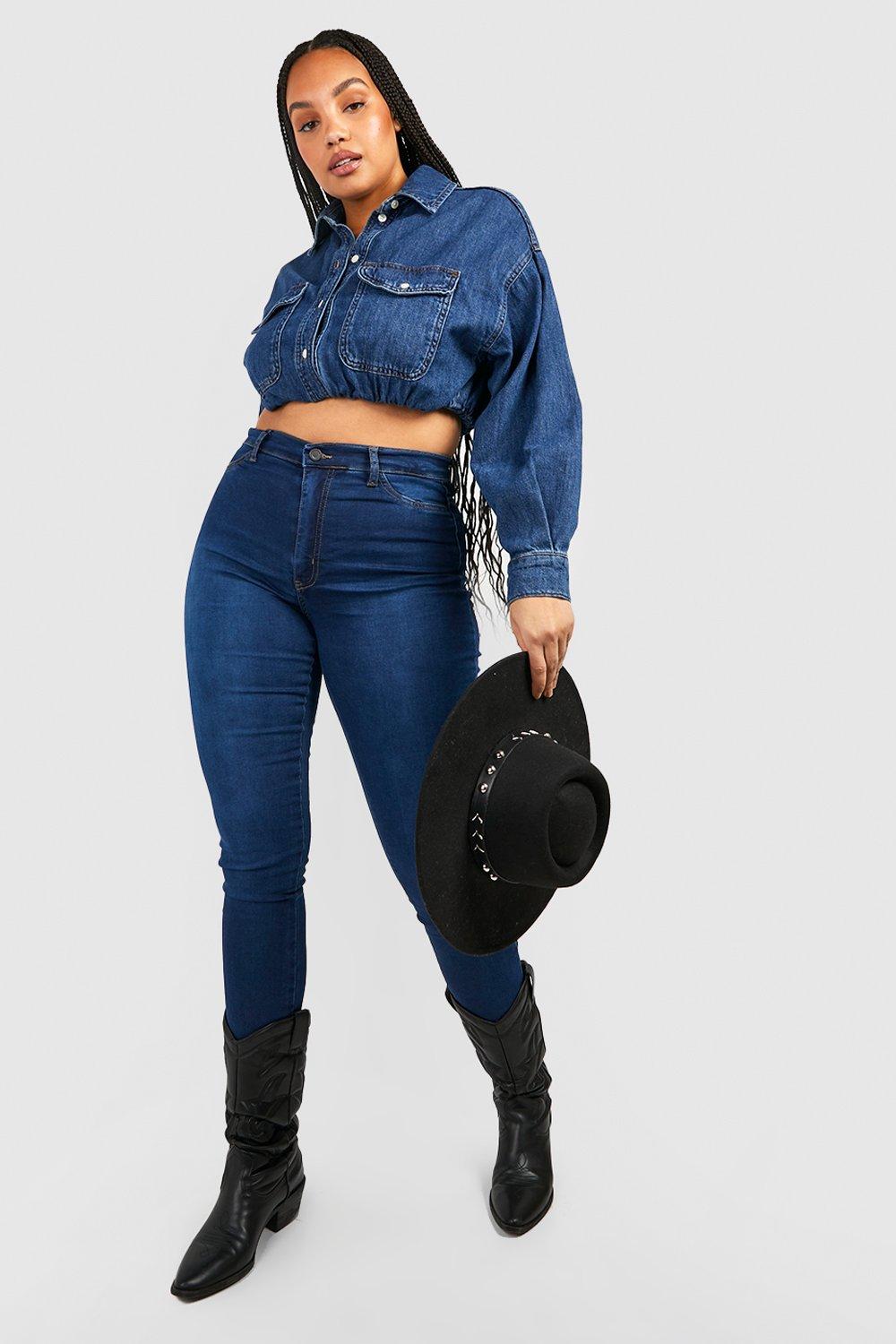 Super high rise hot sale plus size jeans